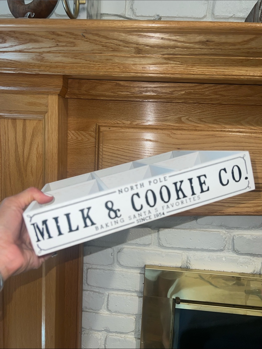 Target Milk & Cookie Co. White Wooden Milk and Cookie Organizer - Unbranded